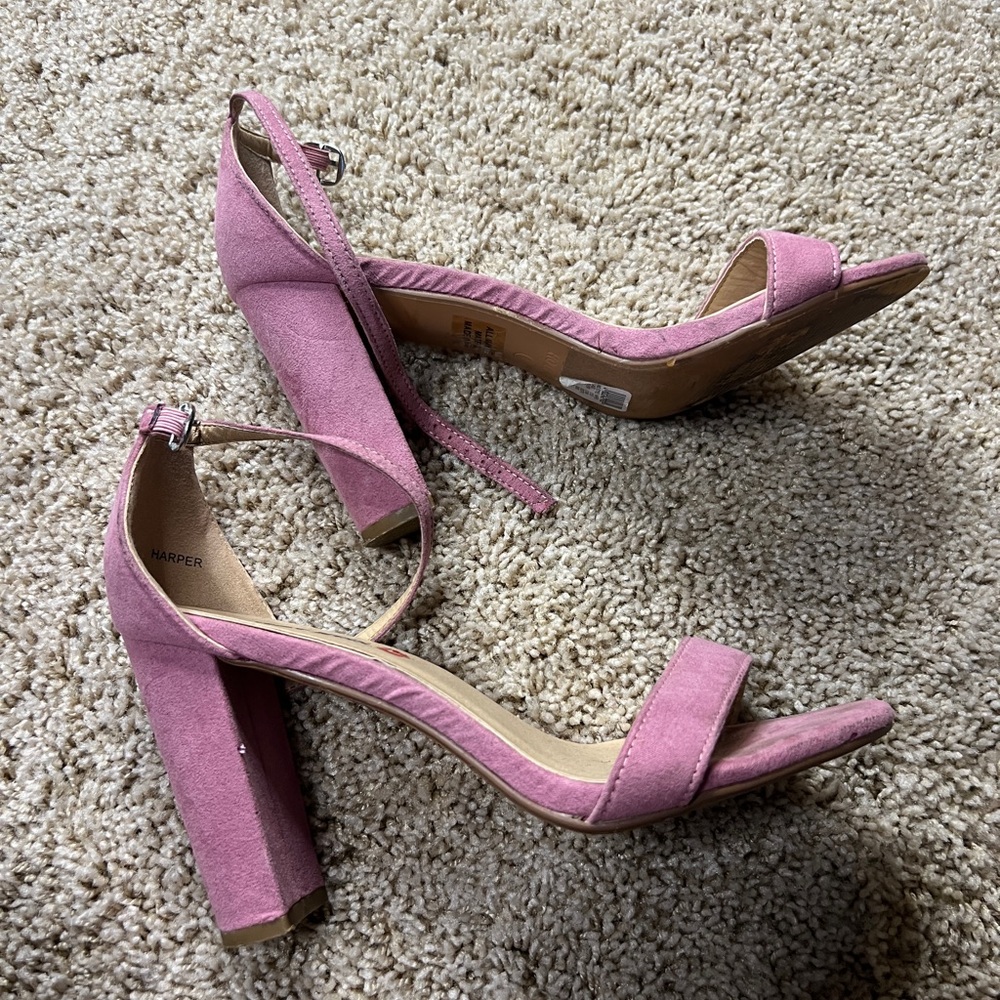 Pink Block Heel Sandals